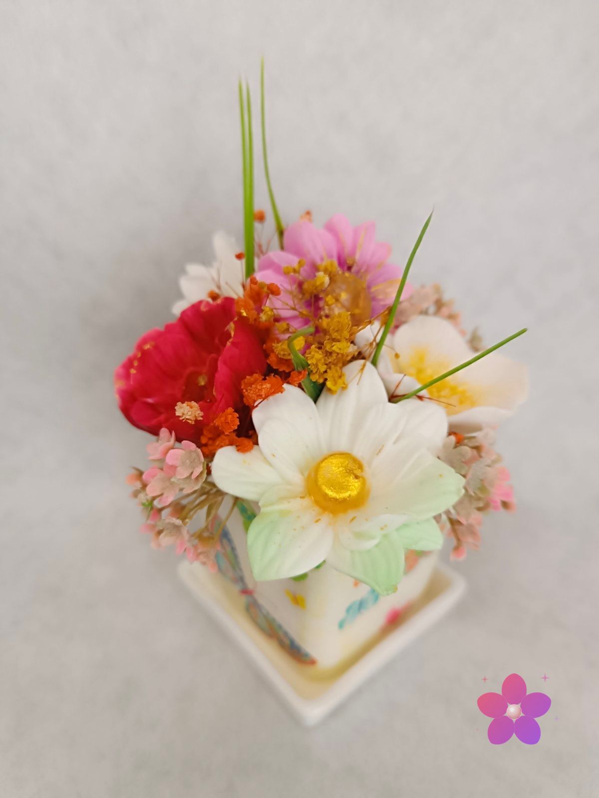 Bouquet of flowers in a pot